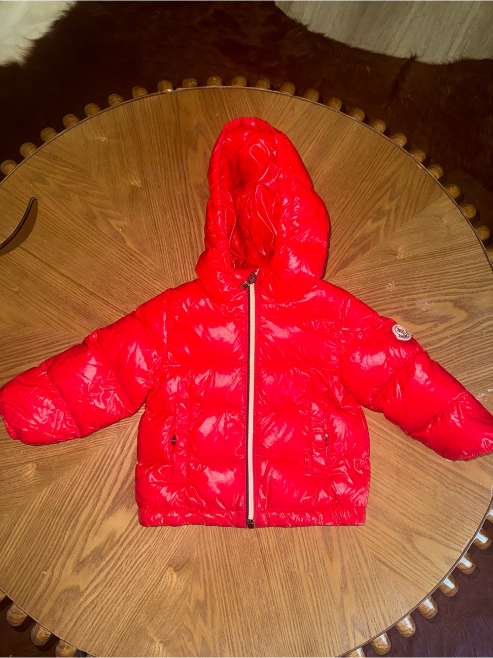 Moncler Kids Hooded Puffer Jacket - Bright Red